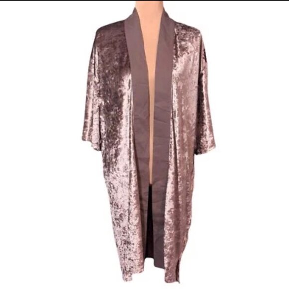 NWT Dress Forum Crushed Velvet Kimono Cardigan Sz L Pink Boho Whimsigoth Artsy - Picture 3 of 13